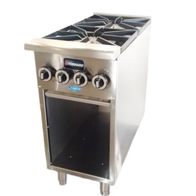 ESTUFA A GAS DE PISO 2 PTOS DOBLE QUEMADOR .ALUMINIZADO