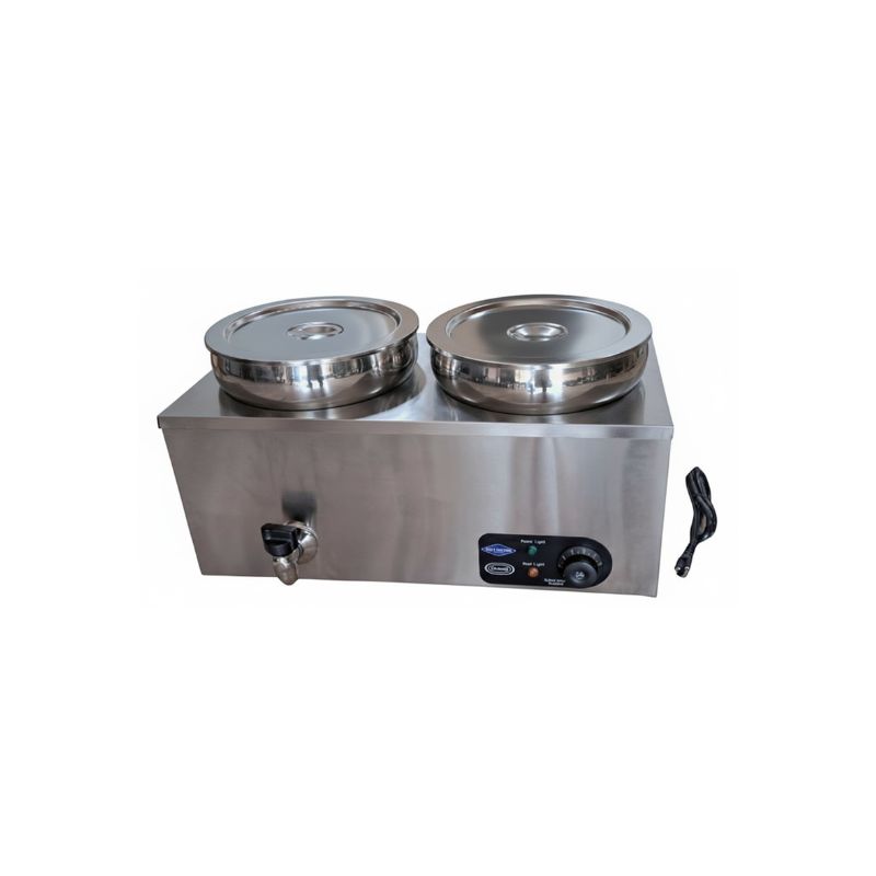 BAÑO MARÍA DE SOBREPONER ELÉCTRICO CON 2 AZAFATES CILÍNDRICOS